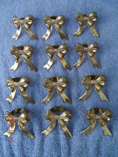 Brass Bow Shaped Napkin Holders  Set of 12