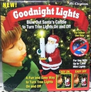 Mr. Christmas Goodnight Good Night Light Santa Tree Candle Ornament 