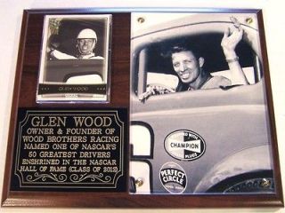 Glen Wood NASCAR Hall Fame 2012 Photo Plaque Legend Wood Brothers 