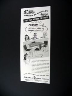 ChromCraft Chrome Dinette table chair 1947 print Ad