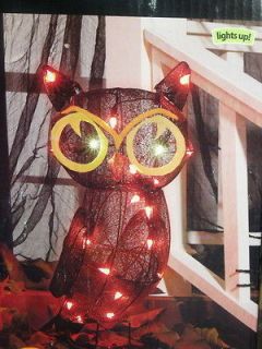 CHRISTMAS HALLOWEEN LIGHTED FILIGREE HOOT OWL FIGURE OUTDOOR LIGHTS 18 