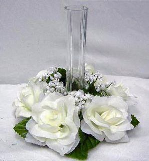 Candle Rings ~ Lot CREAM IVORY ~ Wedding Silk Flowers ~ Centerpiece 