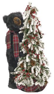 Ditz Designs Frosted Christmas Tree Black Bear 40 Lighted Item 70187 