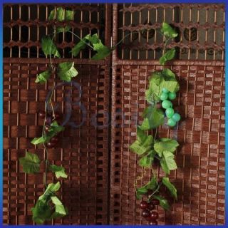5m Artificial Hanging Silk Grape Vine Garland Leaves Home Garden 