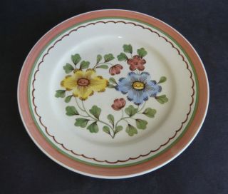 BRISTOL POUNTNEY & CO FLORAL PLATE 1339 BLUE YELLOW