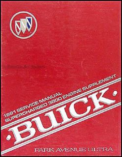 1991 Buick Park Avenue Ultra Supercharged Engine Shop Manual 3800 