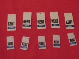 10 PC Lot Kent 100s Vintage Cigarette Machine Vending Plastic Tags