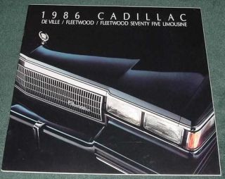 1986 Cadillac DeVille,Fleetw​ood,and Limo Large Brochure