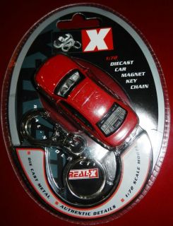 Keychain 1/72 Scale Diecast BMW 7 Series RED With Backpack Clip Mint