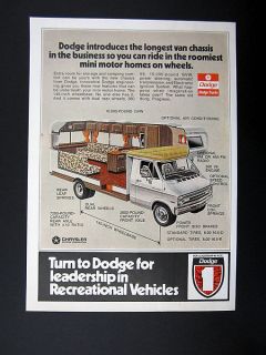 Dodge Van Chassis for Motorhomes RVs cutaway view 1973 print Ad 