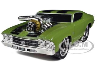 1969 CHEVROLET CHEVELLE SS GREEN 1/24 MUSCLE MACHINES BY MAISTO 