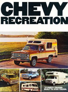 1977 Chevrolet Chevy Recreation Sales Brochure   Van Camper Suburban 