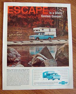 1966 Chevrolet Pickup Truck Ad Escape is a Chevy Custom Camper