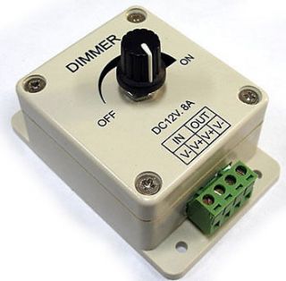Low Voltage Manual Dimmer for 12 Volt LED 12VDC@ 8 Amps for RV, Camper 