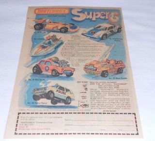 1976 Matchbox SUPER 6 ad~ Formula 5000,DeTomaso Pantera