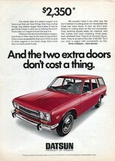 1971 Datsun 510 Wagon 2 Extra Doors Original Color Ad