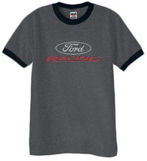 Ford Racing dark gray Ringer t shirt classic ford logo tee shirt