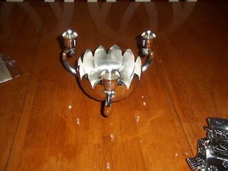 LOTUS FLOWER BOWL AND CANDLE HOLDER SILVERPLATE BY LEONARD SILVER