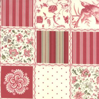 MODA Rouenneries Faded Red Patchwork fabric quilt BTY quilt, floral