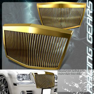 05 10 Chrysler 300/300C Rolls Royce Phantom Style Gold Front Grill 