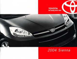 2004 Toyota Sienna Van Sales Brochure Book Catalog Canada