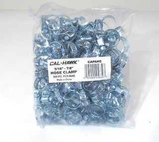 FREE SHIP**100 PC. STEEL HOSE CLAMPS 5/16 7/8****