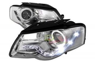 06 08 Volkswagen Passat Projector Headlights, Chrome Halo with LEDs 