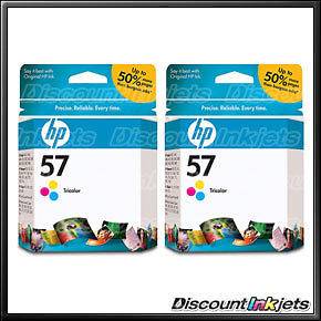 2pk GENUINE HP 57 Color Ink Cartridge C6657AN HP57 Deskjet F4180 PSC 
