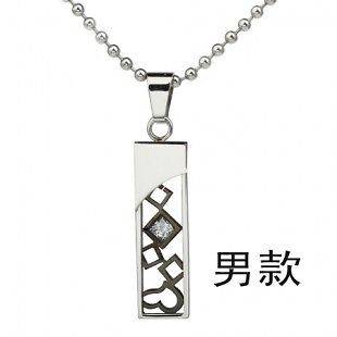 Stainless Steel Pendant, 5 x 1,2 cm   Badge Gem Stone Titanium Jewelry 