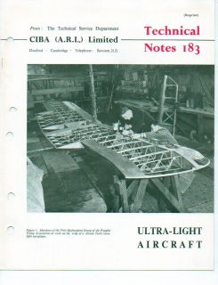 ULTRA LIGHT AIRCRAFT.CIBA TECHNICAL NOTES. DRUINE TURBI LUTON L.A.4 