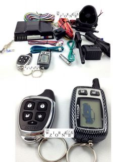   RS5000 2W 1 COMPLETE CAR ALARM ENGINE START AND PAGER 2 WAY LCD REMOTE