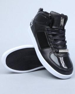 New Cadillac Footwear Black/White Net Leather Hi Top Mens Shoes All 