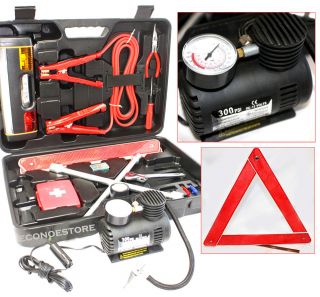   Side Safety Emergency Tool Kits W/ Carry Case & Mini Air Compressor