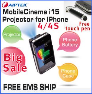 NEW arrivalAIPTEK MobileCinema i15 Projector for iPhone 4/4S/ power 