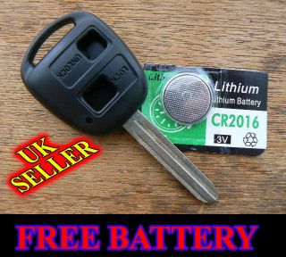 TOYOTA HIACE HIGHLANDER 2 BUTTON REMOTE KEY FOB CASE WITH FREE BATTERY