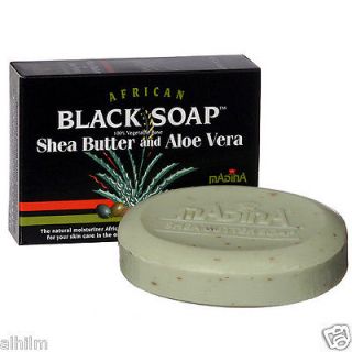 100% PURE Shea Butter Aloe Vera African Black Soap Herbal Natural 