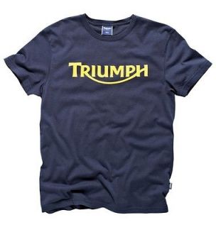 TRIUMPH LOGO T SHIRT BLUE NEW FOR 2012 PERFECT GIFT MOST SIZES