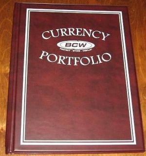 BCW Maroon Small / Large US Bill Currency Portfolio Combo Album w 3 