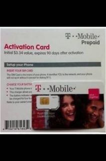 NEW T Mobile Sim Card & Activation Kit With $3.34 Value Included