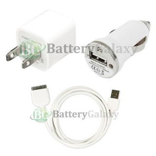AC Home Wall & Car Charger + USB Data Cable For iPhone 2G 3G 3GS 4 4G 