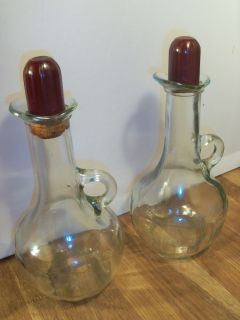 Vintage Glass Oil & Vinegar Set / Cruets
