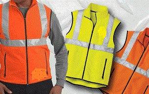 Mens NEW Size XS 4XL Full Zip FLEECE Reflective Taping Safety Vest 