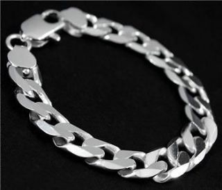fashion boys birthday gift silver huge links bracelet mens favorite 