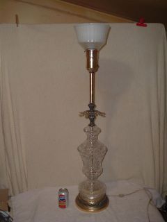 Huge Vintage Rembrandt Crystal Lamp Hollywood Regency