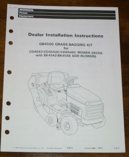   Grass Bagging Kit for CD4542 Mower Decks Installation Instructions