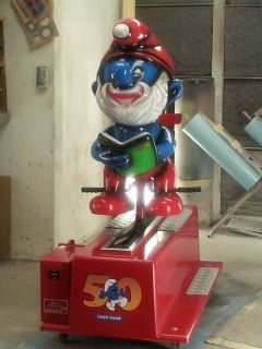 Smurf 50th Year Anniversary Coin Operated Kiddie Amusement Ride 