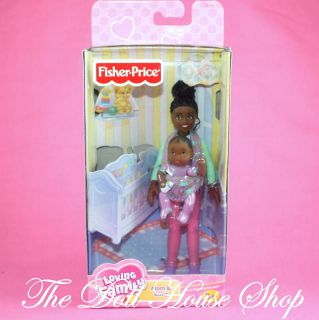 New African American AA Mom Baby Girl Doll Fisher Price Loving Family 