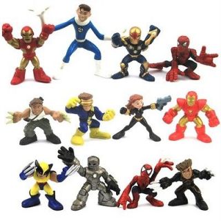   12X Marvel Super Hero Squad Spider Man Iron Man Figure Xmas Gift D88A