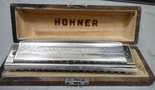 antique PROFESSIONAL HOHNER HARMONICA w/ORIG BOX 64chr