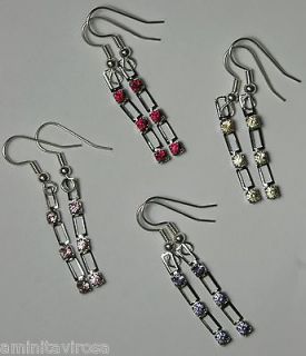 REALLY COOL SWAROVSKI CRYSTAL DANGLE EARRINGS IRP W/SP EAR WIRES